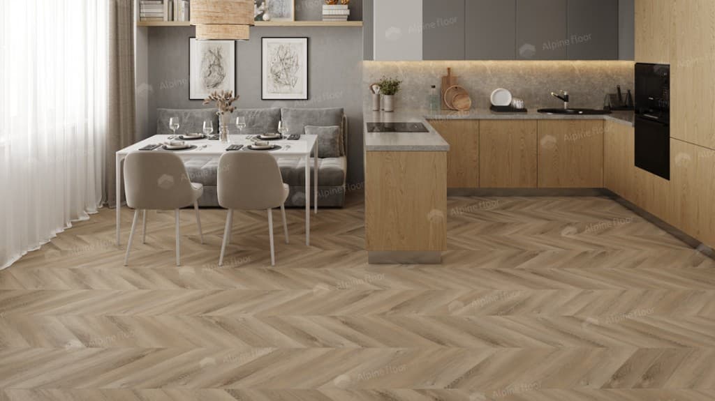 LVT плитка  Дуб Синистра Левый Шеврон Chevron ECO 20-6