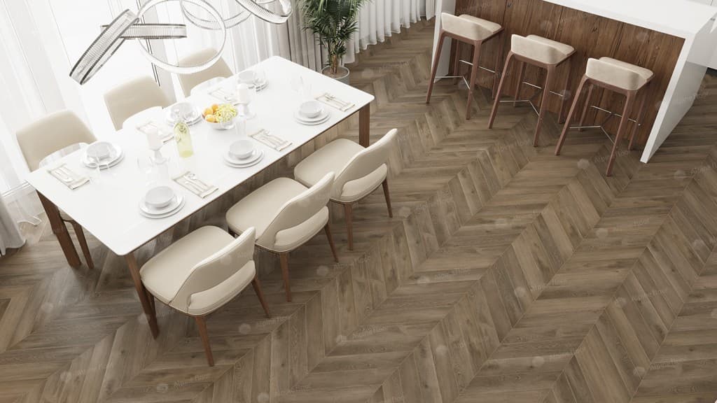 SPC ламинат Альпийский шеврон (Chevron Alpine) Дуб Насыщенный ECO 18-4 MC