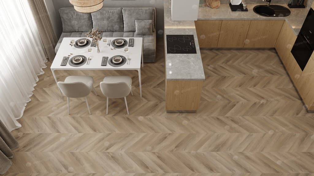 SPC ламинат Альпийский шеврон (Chevron Alpine) Дуб Синистра ECO 18-6 MC