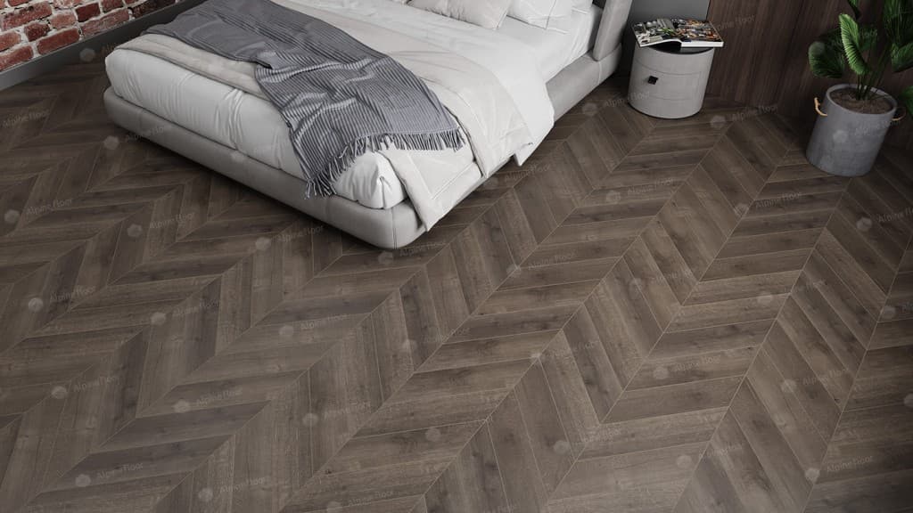 SPC ламинат Альпийский шеврон (Chevron Alpine) Дуб Антарес ECO 18-9 MC